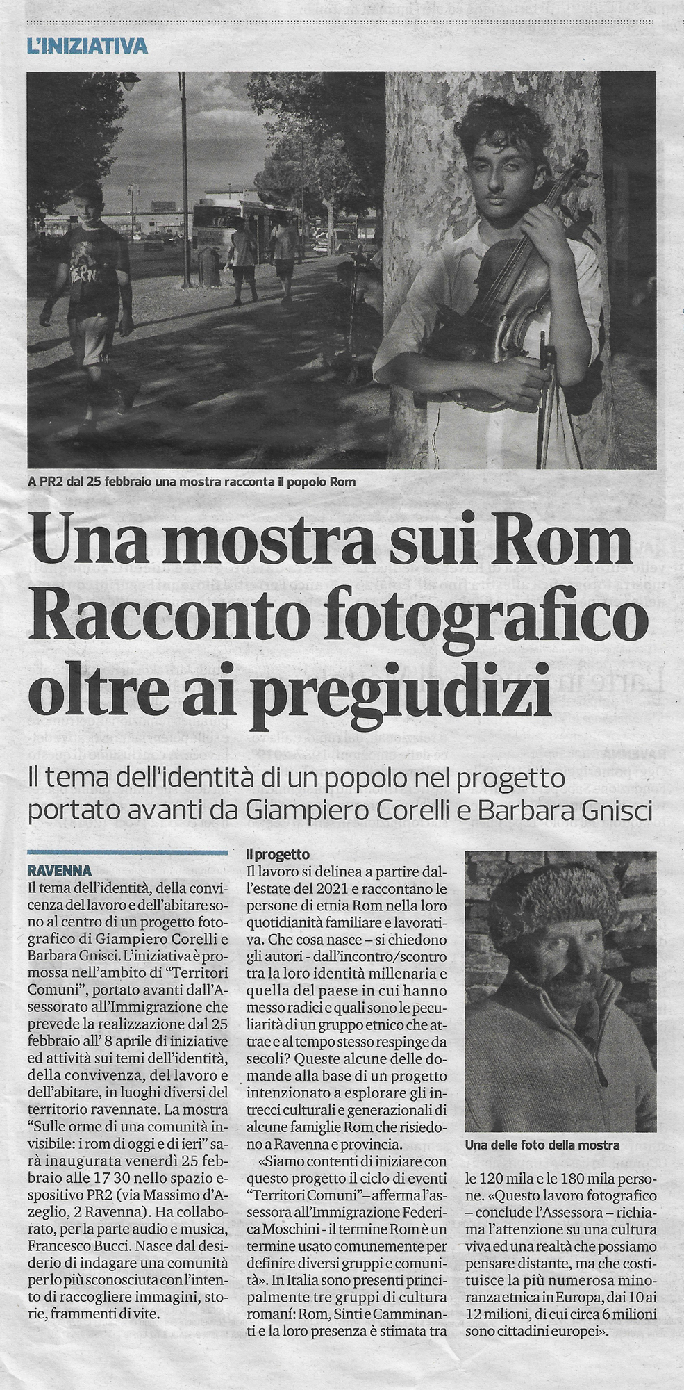 Un articolo della mostra sui Rom su il Corriere di Romagna
